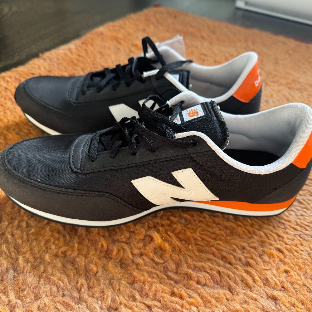New in Box, Men's Retro New Balance 410 Classic Black White & Orange, Size 10